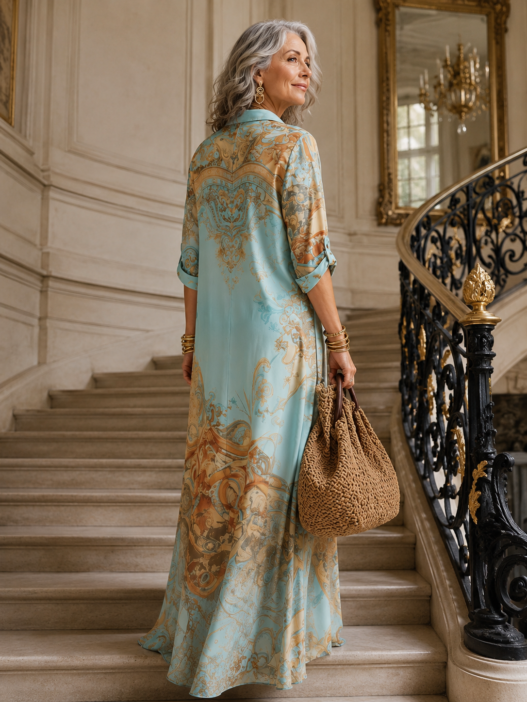 Evalexy™ I Vestido Maxi Estampado de Lujo