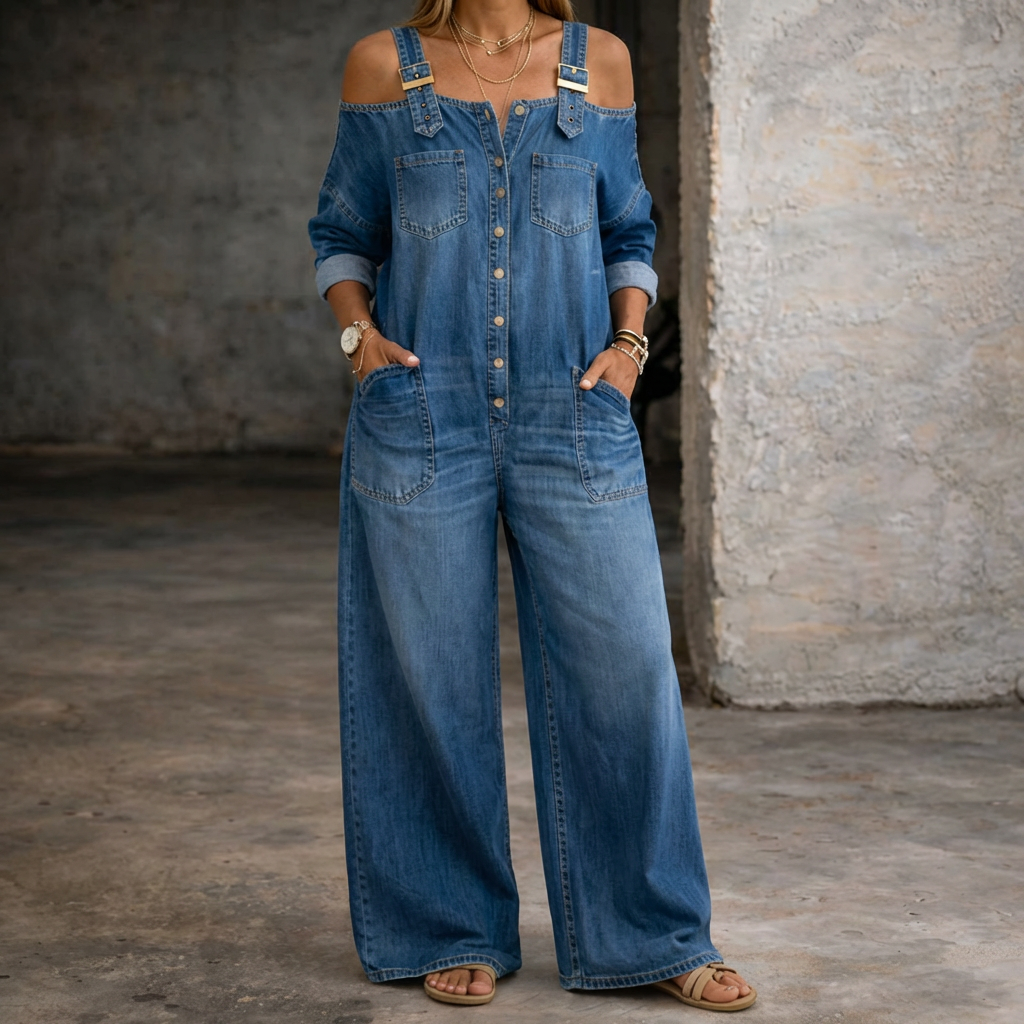 Sophia | Mono Denim de Corte Relajado