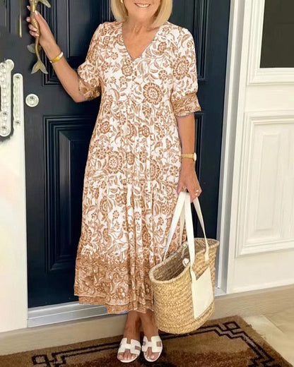 Keisha™ | Elegante escote en V con estampado floral