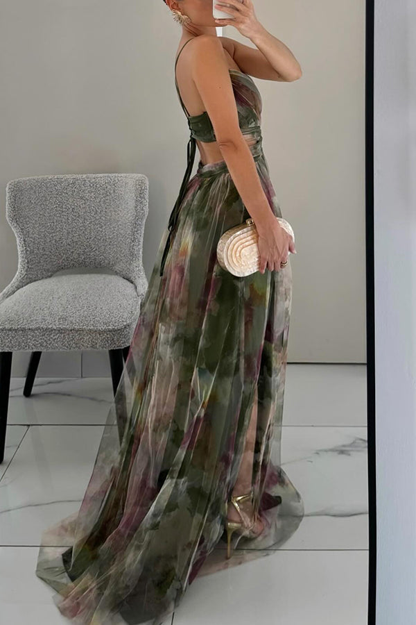 Éclat d’Aquarelle - Vestido con estampado floral
