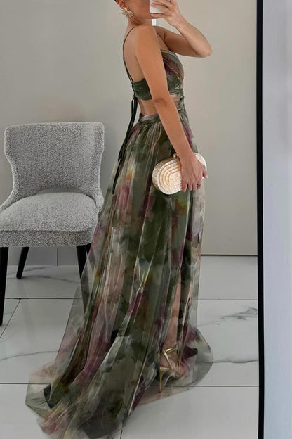 Éclat d’Aquarelle - Vestido con estampado floral