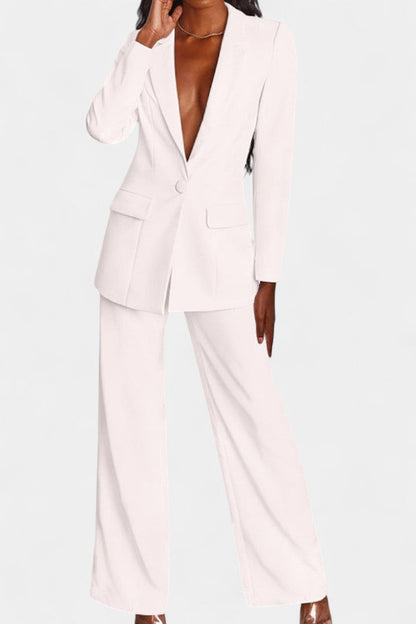 Marnie Conjunto de Blazer a Medida y Pantalones de Pierna Ancha