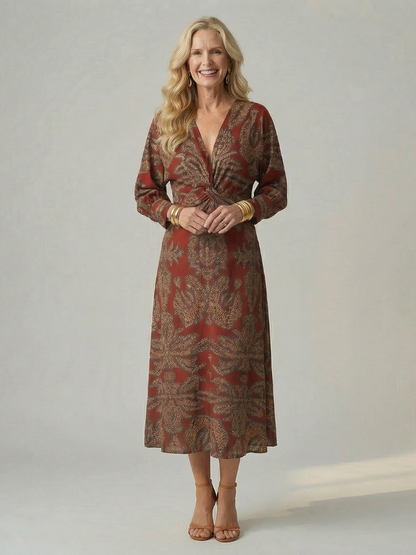 Lune™ | Vestido midi envolvente de color natural