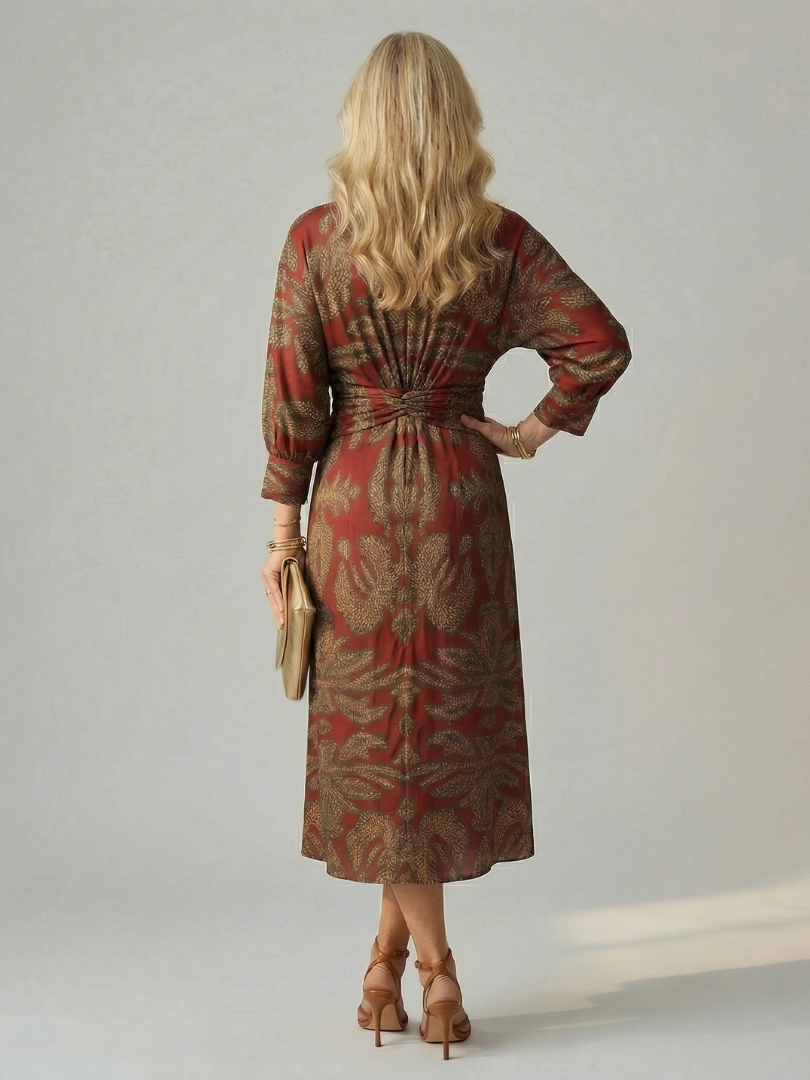 Lune™ | Vestido midi envolvente de color natural