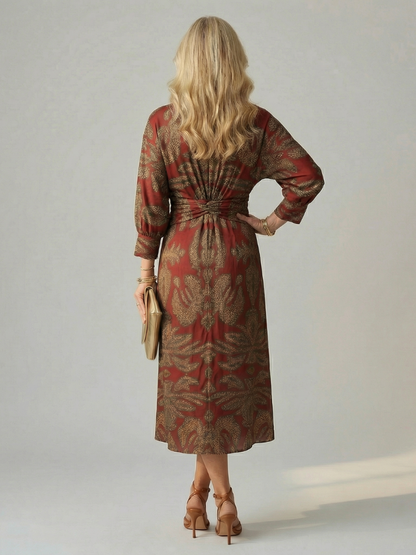 Lune™ | Vestido midi envolvente de color natural