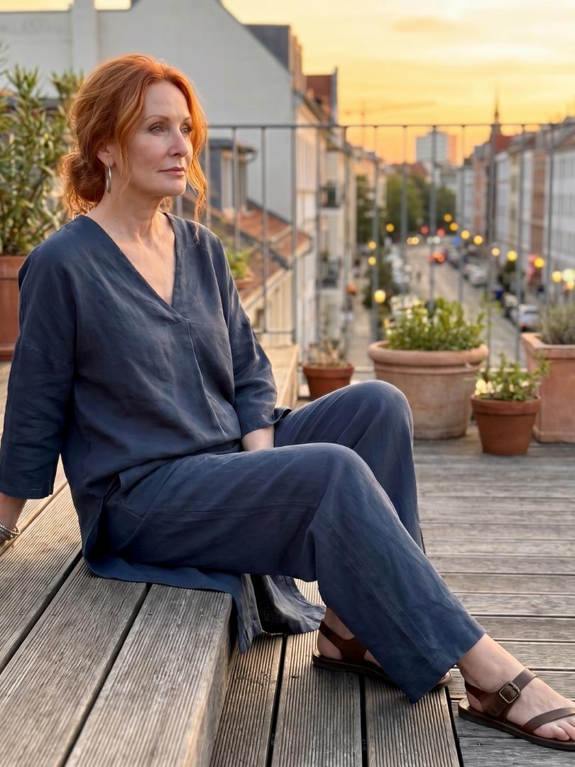 Onyx™ | Conjunto de túnica holgada y pantalones de pierna ancha