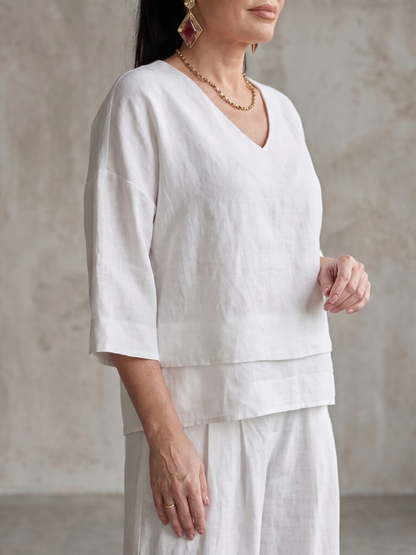 River™ | Conjunto de Top en Capas y Pantalón de Pierna Ancha