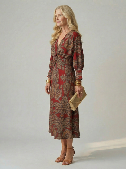 Lune™ | Vestido midi envolvente de color natural