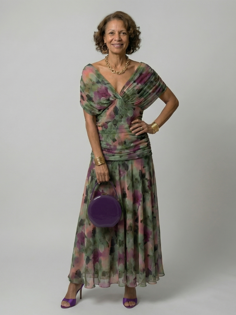 Calen™ | Vestidos midi fluidos de hombro descubierto