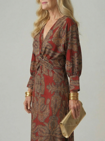 Lune™ | Vestido midi envolvente de color natural