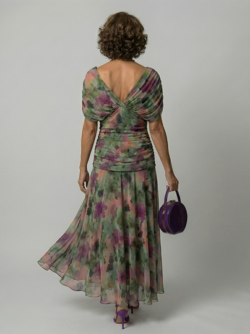 Calen™ | Vestidos midi fluidos de hombro descubierto