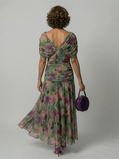 Calen™ | Vestidos midi fluidos de hombro descubierto