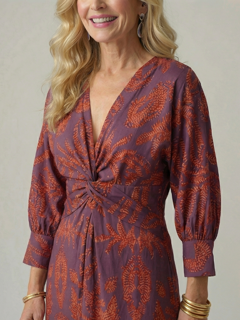 Lune™ | Vestido midi envolvente de color natural
