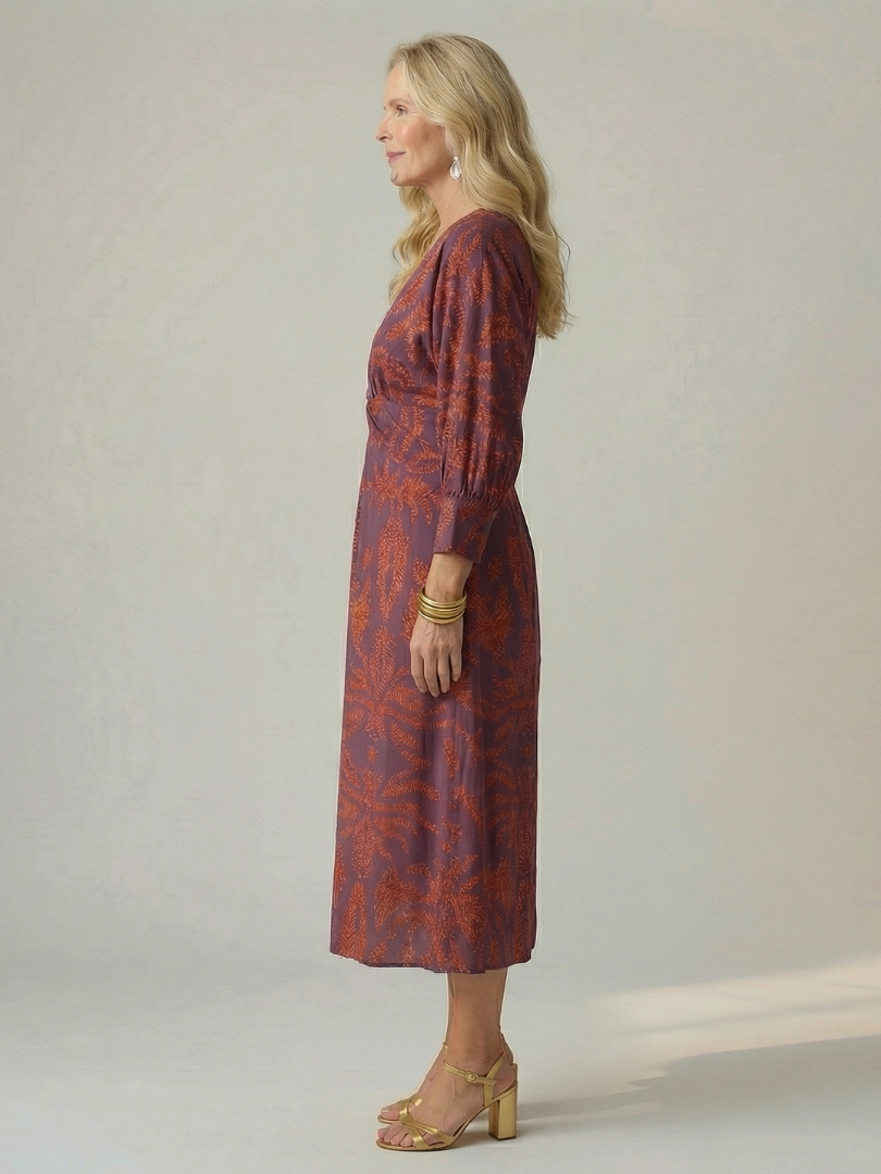 Lune™ | Vestido midi envolvente de color natural
