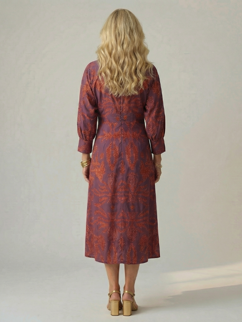 Lune™ | Vestido midi envolvente de color natural