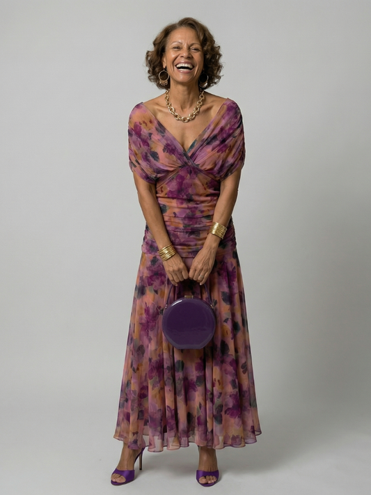 Calen™ | Vestidos midi fluidos de hombro descubierto
