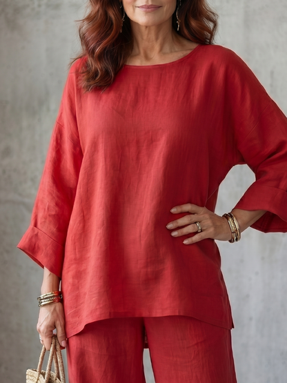 Prue™ | Conjunto de túnica holgada y pantalones de pierna ancha