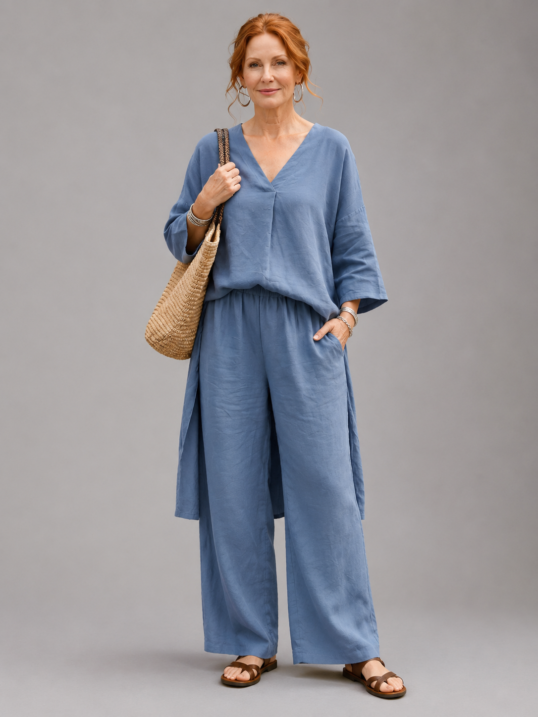 Onyx™ | Conjunto de túnica holgada y pantalones de pierna ancha