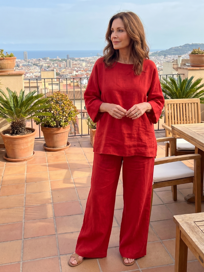 Prue™ | Conjunto de túnica holgada y pantalones de pierna ancha