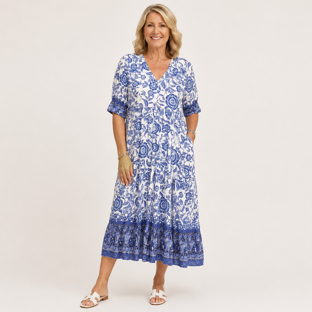 Keisha™ | Elegante escote en V con estampado floral