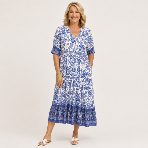Keisha™ | Elegante escote en V con estampado floral