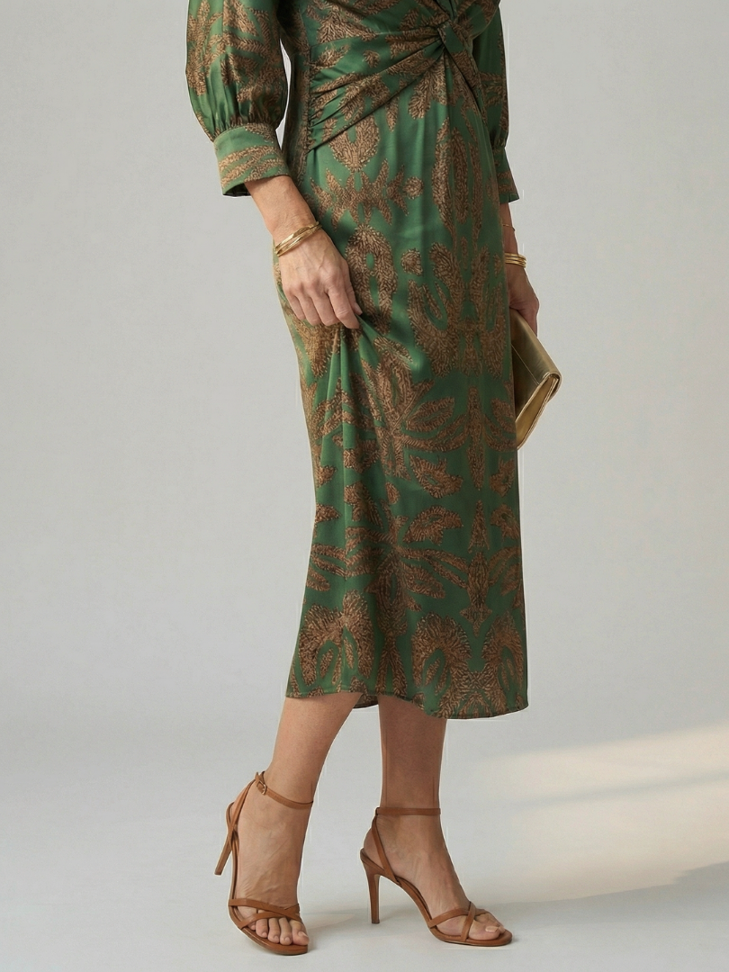 Lune™ | Vestido midi envolvente de color natural