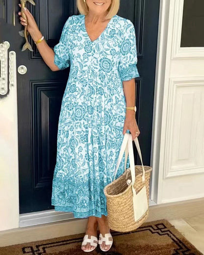 Keisha™ | Elegante escote en V con estampado floral