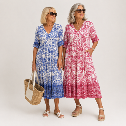 Keisha™ | Elegante escote en V con estampado floral
