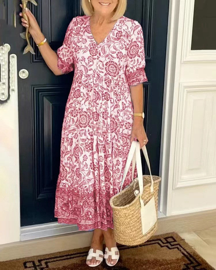 Keisha™ | Elegante escote en V con estampado floral