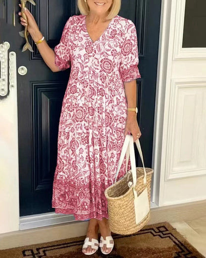 Keisha™ | Elegante escote en V con estampado floral