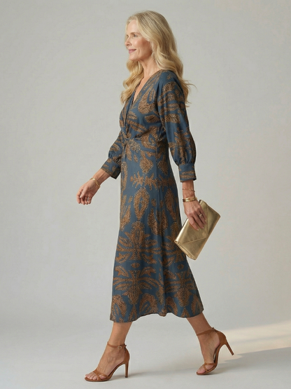Lune™ | Vestido midi envolvente de color natural