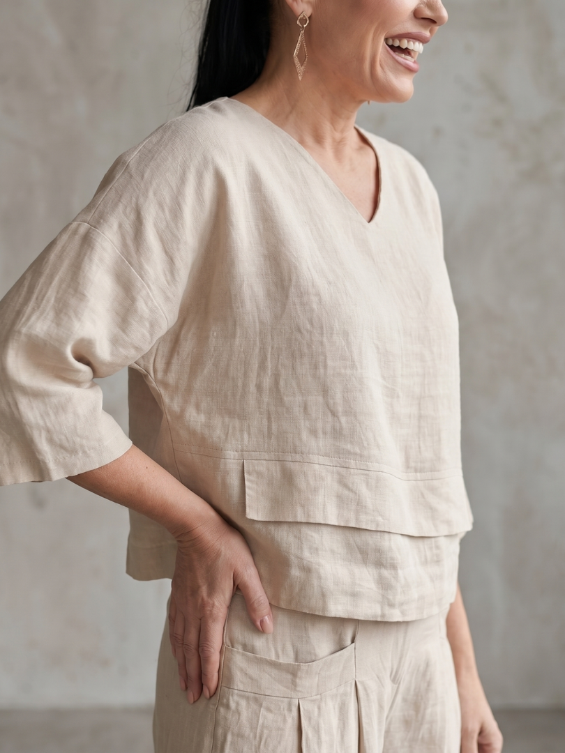 River™ | Conjunto de Top en Capas y Pantalón de Pierna Ancha