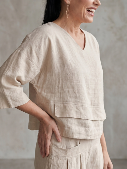 River™ | Conjunto de Top en Capas y Pantalón de Pierna Ancha