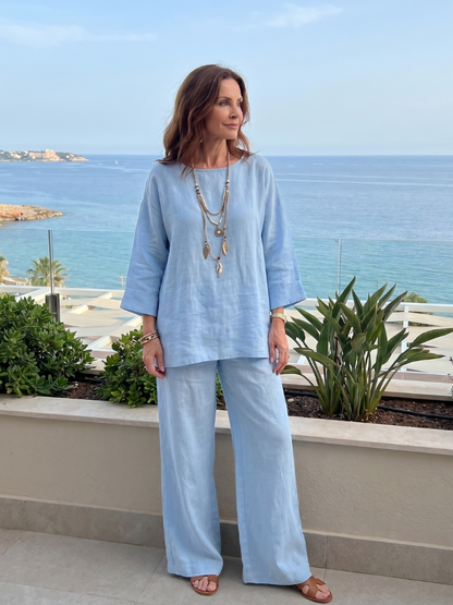 Prue™ | Conjunto de túnica holgada y pantalones de pierna ancha