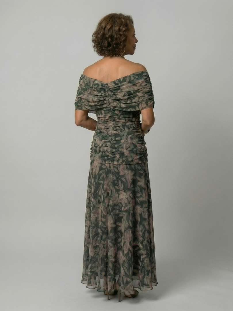 Calen™ | Vestidos midi fluidos de hombro descubierto