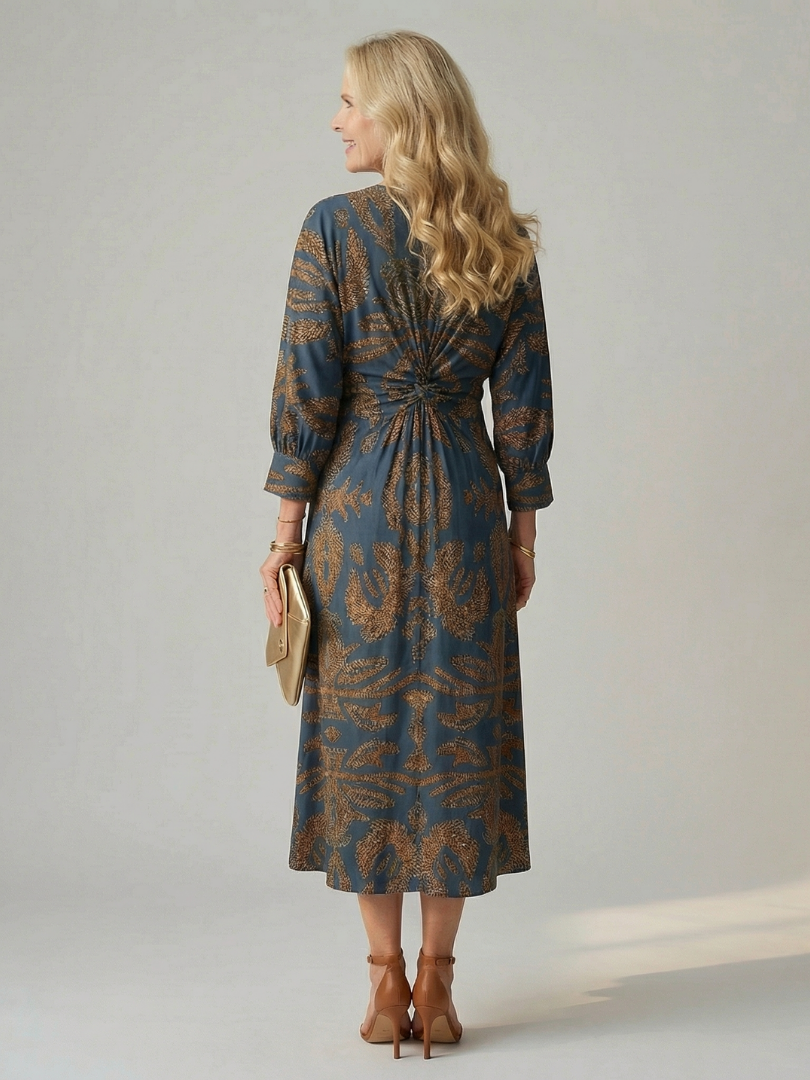 Lune™ | Vestido midi envolvente de color natural