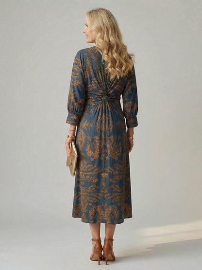 Lune™ | Vestido midi envolvente de color natural
