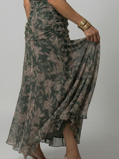 Calen™ | Vestidos midi fluidos de hombro descubierto