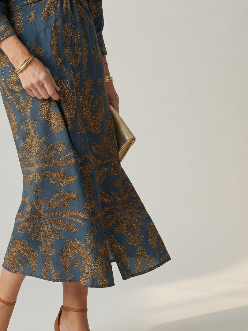Lune™ | Vestido midi envolvente de color natural