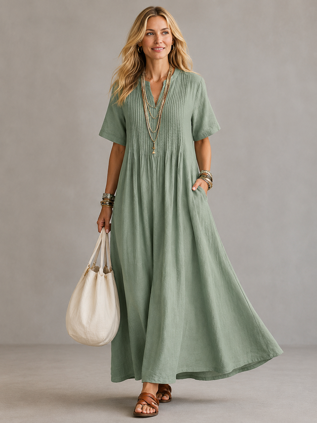 Nathalia™ | Vestido plisado