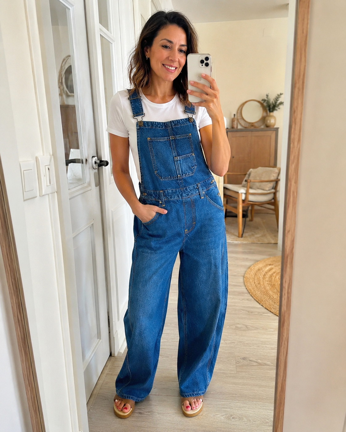 Nora™ | Mono denim para jardinería con bolsillos