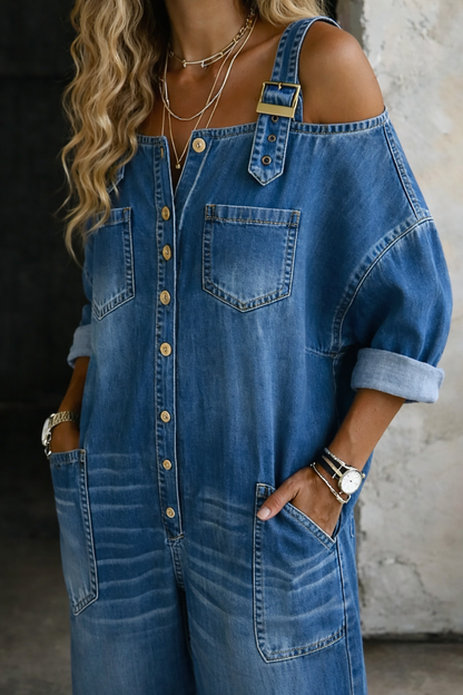 Sophia | Mono Denim de Corte Relajado