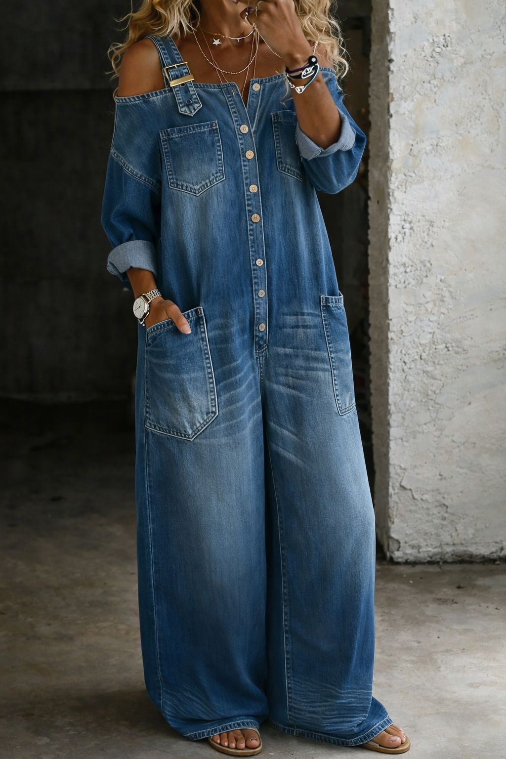 Sophia | Mono Denim de Corte Relajado