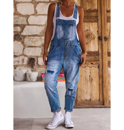 Claudia™ | Mono de denim con tirantes