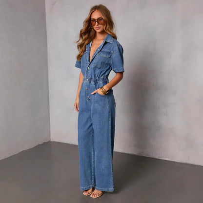 Mónica™ | Mono Denim con escote en V