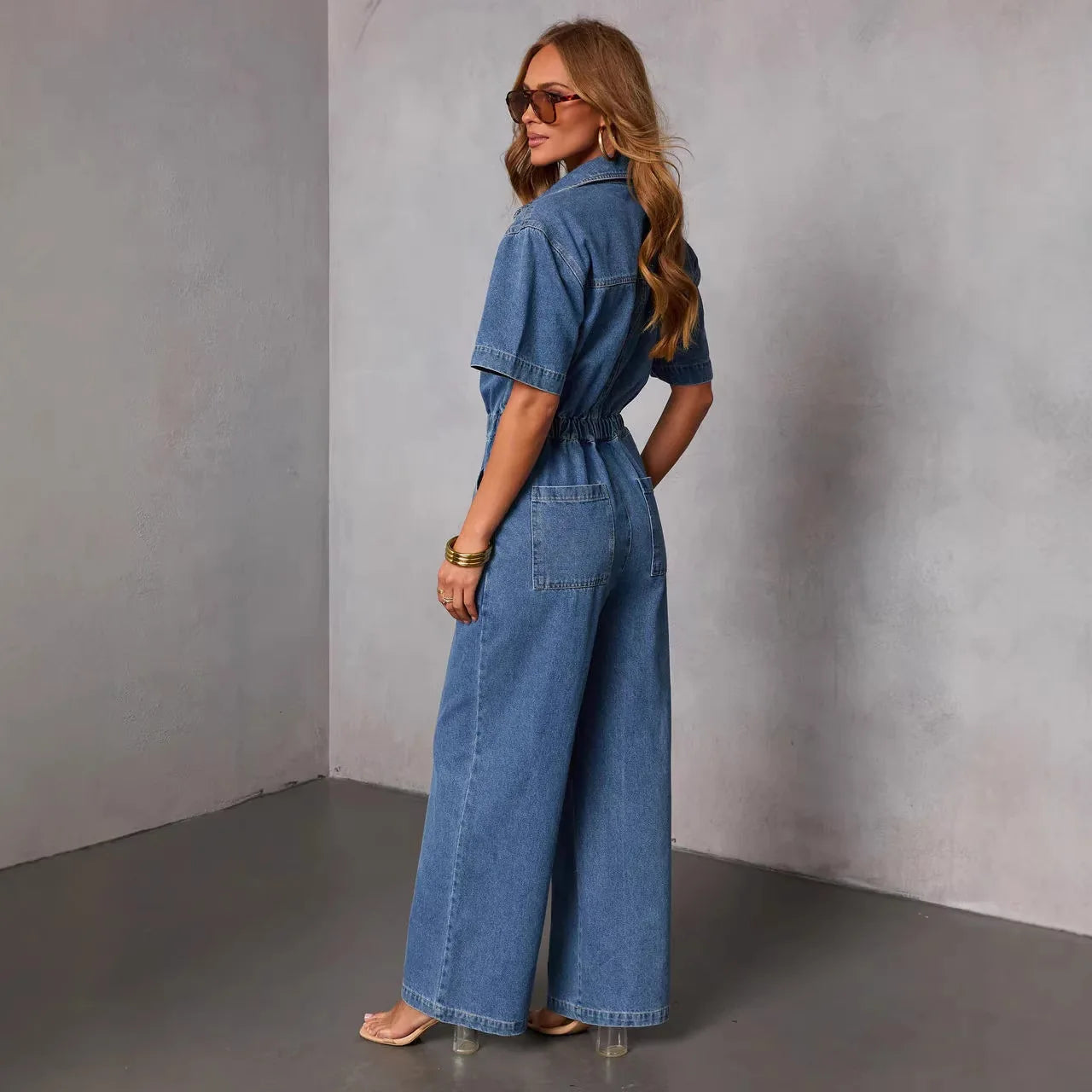 Mónica™ | Mono Denim con escote en V