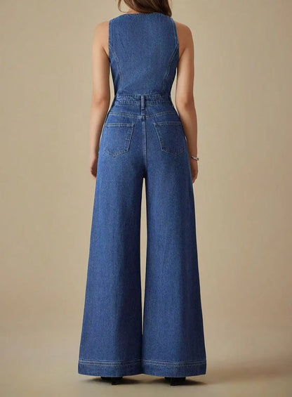 Celia™ | Mono Denim con escote en U