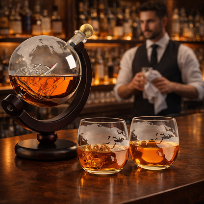 Decantador de whisky - Edición Mapa del Mundo