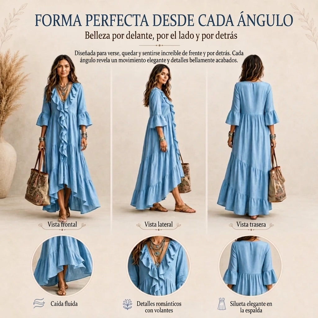 Carolina | Vestido Fluido con Volantes