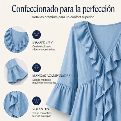Carolina | Vestido Fluido con Volantes